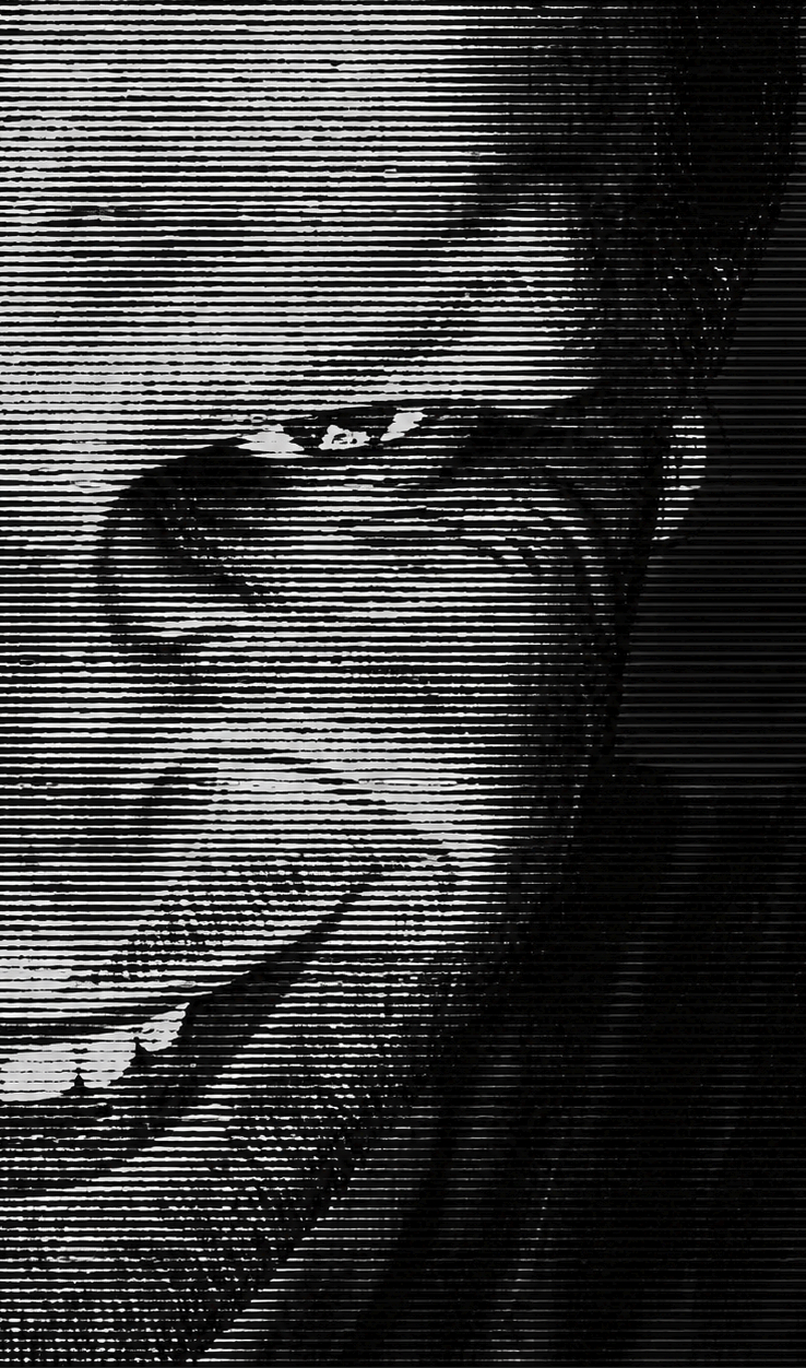 Aphex Twin album artwork — engraved portrait